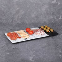 Elite Global Solutions M714RCSM Horizon Slate 14 1/4 inch x 7 inch Faux Slate and Marble Rectangular Serving Board