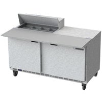 Beverage-Air SPE60HC-08C 60" 2 Door Cutting Top Refrigerated Sandwich Prep Table with 17" Wide Cutting Board