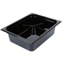 Carlisle 10421B03 StorPlus 1/2 Size Black High Heat Plastic Food Pan - 4 inch Deep
