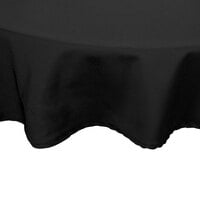 Intedge 54 inch Round Black Hemmed 65/35 Poly/Cotton BlendCloth Table Cover