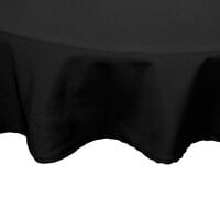 Intedge Round Black Hemmed 65/35 Poly/Cotton Blend Cloth Table Cover