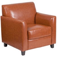 Flash Furniture BT-827-1-CG-GG Hercules Diplomat Cognac Leather Chair with Wooden Feet
