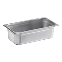 Choice 1/3 Size 4" Deep 24 Gauge Anti-Jam Stainless Steel Steam Table / Hotel Pan
