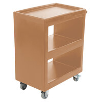 Cambro BC225157 Coffee Beige Three Shelf Service Cart - 28" x 16" x 32 1/4"
