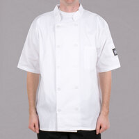 Chef Revival Bronze J105 Unisex White Customizable Short Sleeve Chef Coat