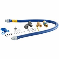 Dormont 1675KIT48 Deluxe 48" Moveable Gas Connector Kit with SnapFast® Quick Disconnect, Two Elbows, and Restraining Cable - 3/4" Diameter