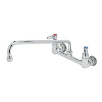 T&S B-2299 Wall Mounted Faucet with 14 inch Swing Spout, 23.09 GPM Stream Regulator, 8 inch Adjustable Centers, and Lever Handles