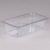 Cambro 33CLRCW135 Camwear 1/3 Size Clear Polycarbonate Colander Pan - 3" Deep