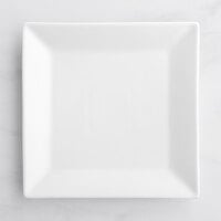 Acopa 8 inch Bright White Square Porcelain Plate - 24/Case