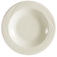 CAC GAD-120 Garden State 12" Bone White Round Porcelain Soup Plate - 12/Case