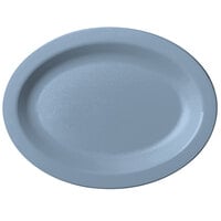 Cambro 120CWP401 Camwear 12" x 9" Slate Blue Polycarbonate Narrow Rim Platter - 24/Case