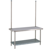 14 Gauge Metro WTC309FS 30 inch x 96 inch HD Super Stainless Steel Work Table with Overhead and Stainless Steel Undershelf