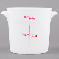 Cambro RFS1148 1 Qt. Round White Food Storage Container