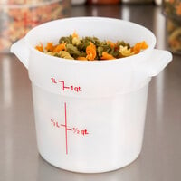 Cambro RFS1148 1 Qt. Round White Food Storage Container