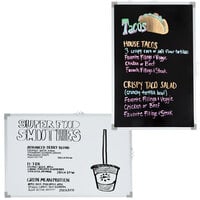 Chef Master 24 inch x 36 inch Reversible Black and White Marker Board with Markers