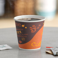 Choice 8 oz. Tall Coffee Print Poly Paper Hot Cup - 50/Pack