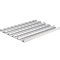 Chicago Metallic 49035 5 Loaf Glazed Uni-Lock Aluminum Baguette / French Bread Pan - 25 3/4 inch x 3 inch x 1 inch Compartments