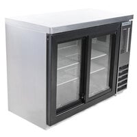 Beverage-Air BB48HC-1-GS-S-27 48 inch Stainless Steel Counter Height Sliding Glass Door Back Bar Refrigerator