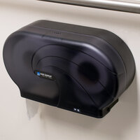 San Jamar R4090TBK Twin Oceans 9 inch Double Roll Jumbo Toilet Tissue Dispenser - Black Pearl