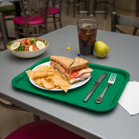 Carlisle CT121609 Cafe 12 inch x 16 inch Green Standard Plastic Fast Food Tray - 24/Case