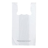 Choice 1/6 Size White Standard-Duty T-Shirt Bag - 1000/Case