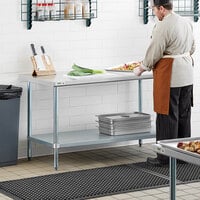 Regency 30 inch x 60 inch 18-Gauge 304 Stainless Steel Commercial Work Table with Galvanized Legs and Undershelf