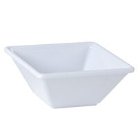 Thunder Group PS5005W 4 3/4 inch x 4 3/4 inch Passion White Square 8 oz. Melamine Bowl - 12/Pack