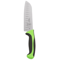 Mercer Culinary M22707GR Millennia® 7 inch Granton Edge Santoku Knife with Green Handle