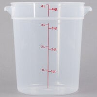 Cambro 4 Qt. Translucent Round Polypropylene Food Storage Container