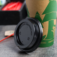 Choice 8 oz. Tall Black Hot Paper Cup Travel Lid - 100/Pack