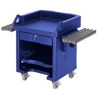 Cambro VCSWRHD186 Blue Versa Cart with Dual Tray Rails and Heavy Duty Casters