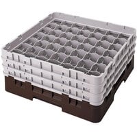 Cambro 49S1114167 Brown Camrack Customizable 49 Compartment 11 3/4 inch Glass Rack