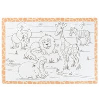 Hoffmaster 310690 10 inch x 14 inch Kids Jungle Fun Double Sided Interactive Placemat - 1000/Case