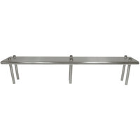 Advance Tabco TS-12-120 12 inch x 120 inch Table Mounted Single Deck Stainless Steel Shelving Unit - Adjustable