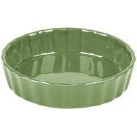 CAC QCD-5GRE Festiware 5 inch Green Fluted China Quiche Dish - 24/Case