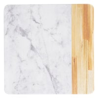 Elite Global Solutions M13M Sierra 13 inch Faux Alder Wood and Carrara Marble Square Serving Board