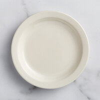 Choice 5 1/2" Ivory (American White) Narrow Rim Stoneware Plate - 36/Case