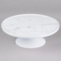 Elite Global Solutions M12RPKT-C 12 inch x 4 inch Faux Carrara Marble Round Plate Stand