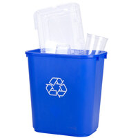Continental 2818-1 28 Qt. / 7 Gallon Blue Rectangular Recycling Wastebasket / Trash Can