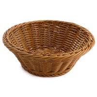 GET WB-1501-H 9 1/2" x 3 1/2" Designer Polyweave Honey Round Basket