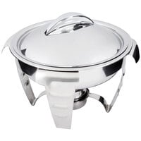 Vollrath 49521 4.2 Qt. Maximillian Steel Medium Round Chafer with Stainless Steel Accents
