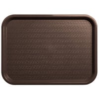 Carlisle CT121669 Cafe 12 inch x 16 inch Chocolate Standard Plastic Fast Food Tray - 24/Case