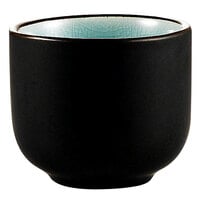 CAC 666-WC-BLU Japanese Style 1.5 oz. Stoneware Sake Cup - Lake Water Blue - 72/Case