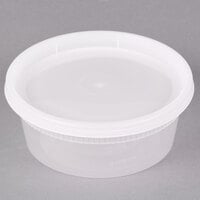 Pactiv/Newspring 8 oz. Translucent Round Deli Container Combo Pack - 240/Case