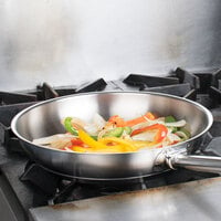 Vollrath 3811 Optio 11 inch Stainless Steel Fry Pan with Aluminum-Clad Bottom