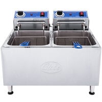 Globe PF32E 32 lb. Dual Tank Electric Countertop Fryer