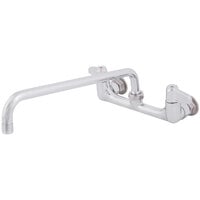 Equip by T&S 5F-8WLX14 Wall Mounted Faucet with 14 1/8" Swing Spout, 5.2 GPM Laminar Flow Device, 8" Adjustable Centers, and Lever Handles