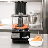 Waring WFP11S 2.5 Qt. Clear Batch Bowl Food Processor with Vegetable Prep Lid Chute and 4 Discs - 3/4 hp