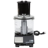 Waring WFP11S 2.5 Qt. Clear Batch Bowl Food Processor with Vegetable Prep Lid Chute & 3 Discs - 3/4 hp