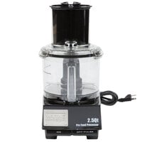 Waring WFP11S 2.5 Qt. Clear Batch Bowl Food Processor with Vegetable Prep Lid Chute and 4 Discs - 3/4 hp